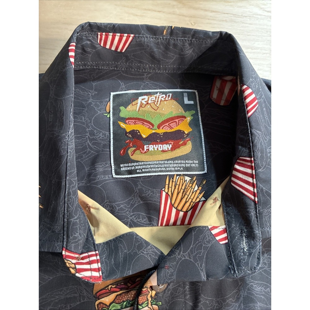 Retro Rifle FRYDAY Button Down Shirt. Men's Large - Picture 3 of 7